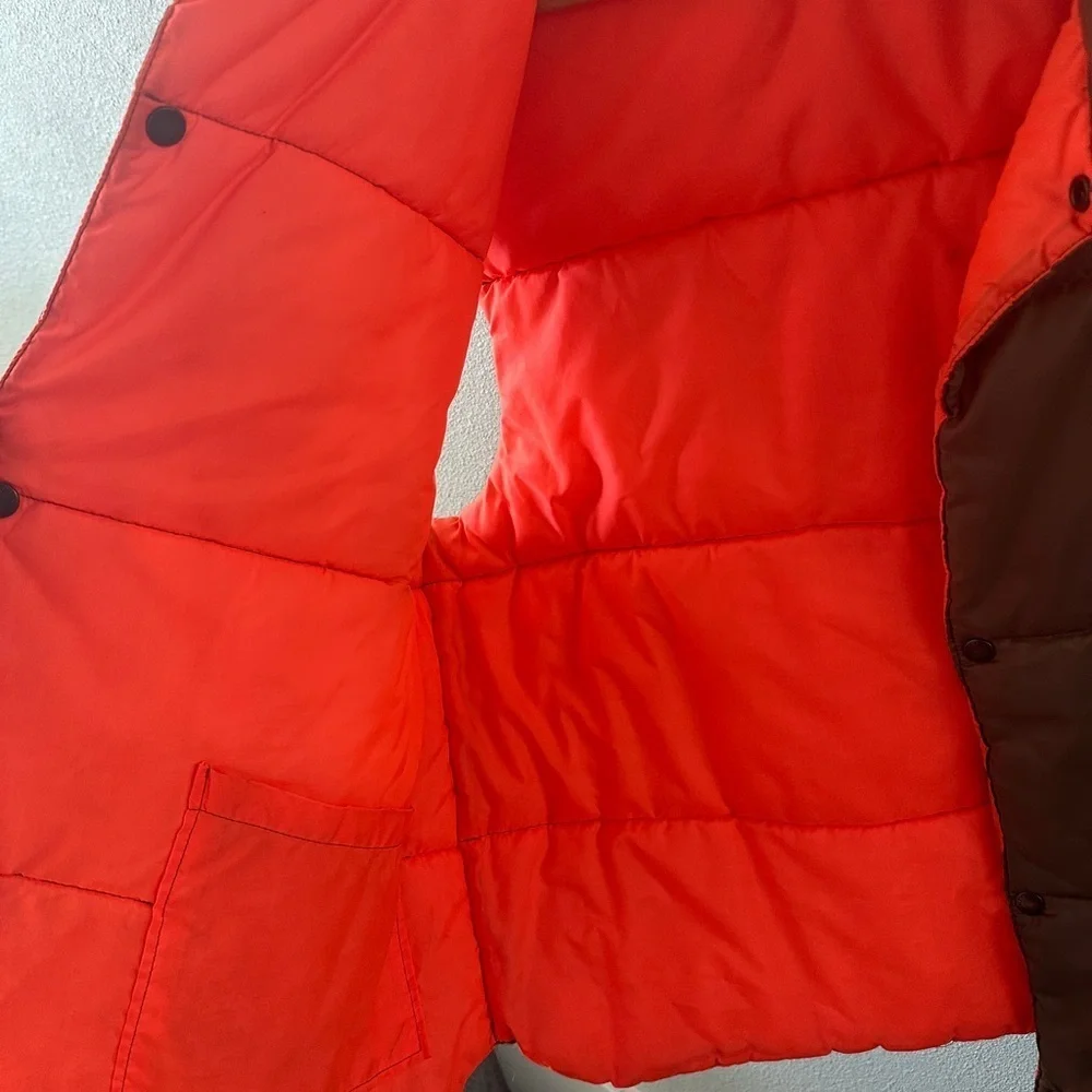 Vintage Sundance Brown and Orange Quilted Vest